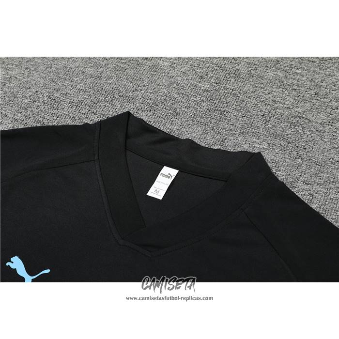 Chandal del Olympique Marsella 2022-2023 Manga Corta Negro - Pantalon Corto